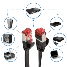 shumee LogiLink Professional SlimLine patch kabel kat. 6A, raven, U/FTP, 0,25 m, črn - kompakten za omrežne omare in pisarne