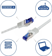 shumee LogiLink Ultraflex Cat.6A S/FTP patch kabel 2m siv 10Gb PoE++ ghmt