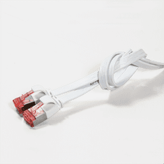 shumee Omrežni kabel LAN RJ45 SlimLine Cat.6A U/FTP, raven, bel, 0,5 m, patchcord