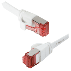 shumee Omrežni kabel LAN RJ45 SlimLine Cat.6A U/FTP, raven, bel, 0,5 m, patchcord