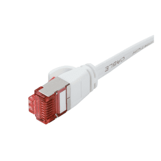 shumee Omrežni kabel LAN RJ45 SlimLine Cat.6A U/FTP, raven, bel, 0,5 m, patchcord