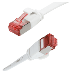 shumee Omrežni kabel LAN RJ45 SlimLine Cat.6A U/FTP, raven, bel, 0,5 m, patchcord