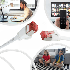 shumee Omrežni kabel LAN RJ45 SlimLine Cat.6A U/FTP, raven, bel, 0,5 m, patchcord