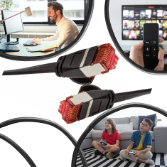 shumee LogiLink Professional SlimLine Cat.6A patch kabel 0,5 m, črne barve, raven - prihrani prostor, podpira Gigabit Ethernet in PoE