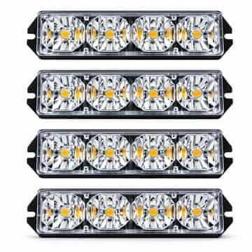 LED strobe svetilka DA553, oranžna, komplet 4 kosov