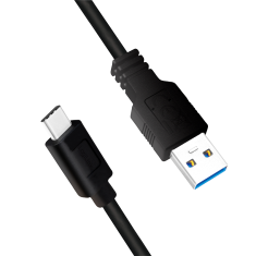 shumee Kabel USB 3.2 Gen1 Type-C na USB-A, črne barve, 2 m, za polnjenje in prenos podatkov