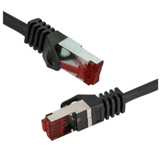shumee Omrežni LAN kabel RJ45 Cat.6 S/FTP 1m Ethernet patchcord PoE LSZH črne barve