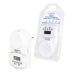 shumee Digitalni zunanji časovnik IP44 LogiLink LCD programator vtičnic 20 programov