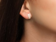 shumee Zlati uhani 585, modni ploščici s kubičnim cirkonom, elegantni, dekorativni, klasični