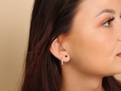 shumee Zlati uhani 585 s črnim oniksom, nežni in elegantni