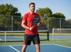 shumee Loparji za pickleball zoodo P3 T700 iz karbonskih vlaken, rdeči + 4 žogice usapa