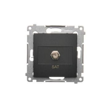 shumee Črn modul S54 DASF1.01/49 enojna SAT vtičnica