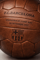 FC Barcelona Nogometna žoga FC Barcelona Camp Nou Retro, uradna licencirana, iz pravega usnja, BB1048, rjava