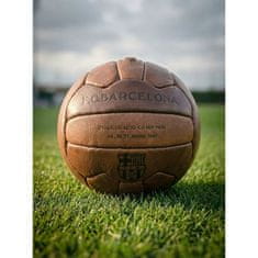 FC Barcelona Nogometna žoga FC Barcelona Camp Nou Retro, uradna licencirana, iz pravega usnja, BB1048, rjava