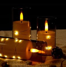 shumee LED sveča z dekorativnim učinkom plamena, vložek za svečo, na baterije 10 cm, 13 LED diod
