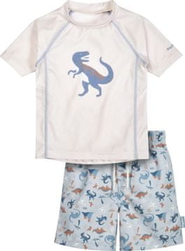 Playshoes Komplet majice in kratkih hlač z UV zaščito - Playshoes - dinozaver ecru 110-116