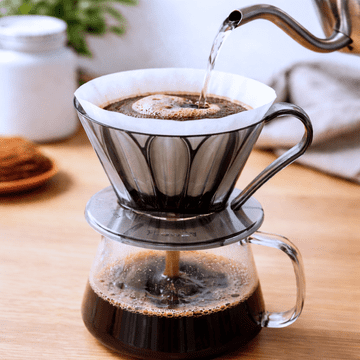 shumee Cafec Flower Oval Dripper 101 Prozorna črna skodelica 1-2