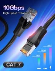 shumee Omrežni kabel Cat7 LAN 10 Gb/s 600 MHz LSZH pozlačen. Rj45 0,5 m