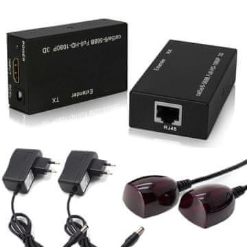 shumee HDMI podaljšek + IR daljinski upravljalnik 60m RJ45