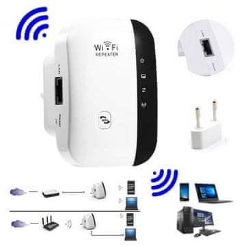 shumee Ojačevalnik WiFi signala, repetitor LAN, 300 Mbps brezžična internetna dostopna točka