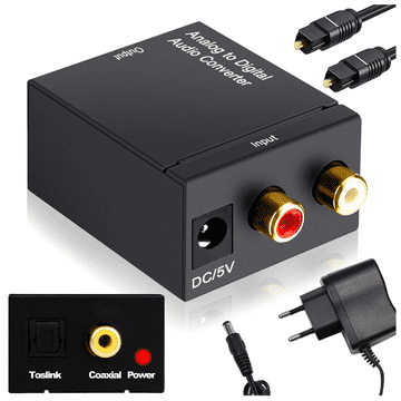 shumee Zvočni adapter 2x RCA L/R (činč) na Toslink ali koaksialni (1x RCA)
