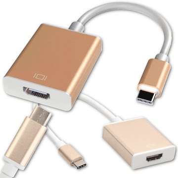 shumee Adapter USB 3.1 tipa C na HDMI zlate barve