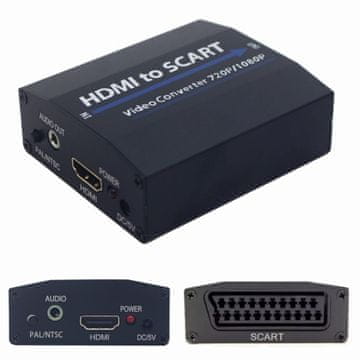 shumee Pretvornik slike in zvoka HDMI v SCART + adapter za 3,5 mm vtičnico