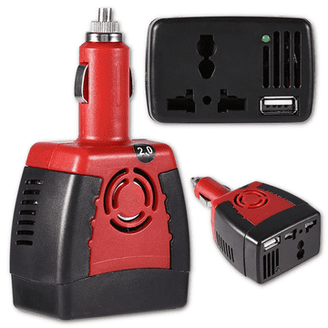 shumee Pretvornik napetosti polnilnika iz vtičnice za vžigalnik cigaret na 220V 150W / USB