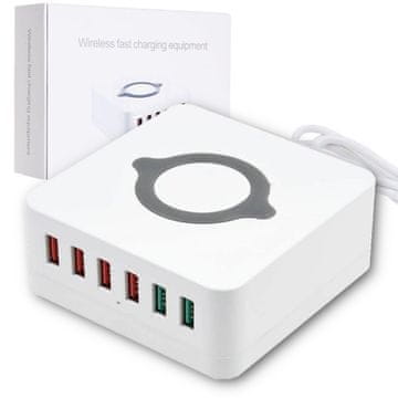 shumee 6x USB polnilnik z 10W induktivnim polnjenjem