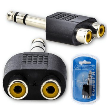 shumee Adapter / stereo vtičnica 6,3 mm moški na 2x RCA Chinch ženski
