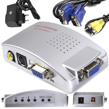 shumee Adapter za pretvornik slik VGA na S-video / AV / VGA, razdelilnik RCA, Chinch