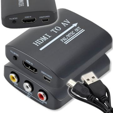 shumee Pretvornik slikovnega adapterja iz HDMI v AV RCA cinch adapter NTSC PAL