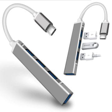 shumee Adapter HUB USB-C 3.1 na 3 x USB 2.0 1x USB 3.0 4 vrata za prenosnik