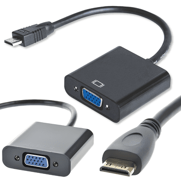shumee Adapterski kabel Mini HDMI na VGA + AUX priključek 3,5 mm
