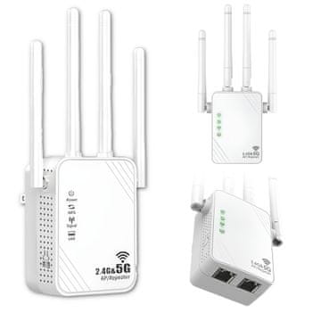 shumee Ojačevalnik Wi-Fi signala, repetitor LAN RJ-45 1200 Mbps usmerjevalnik, dostopna točka, 4 antene 5 GHz