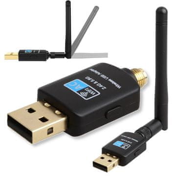 shumee Omrežna kartica Wifi adapter 600Mbps 2,4 GHz 5,8 GHz 5 GHz AC USB dvopasovni