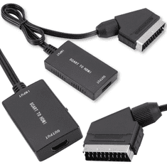 shumee Pretvornik iz SCART v HDMI slikovni in zvočni adapter, evro adapter kabel