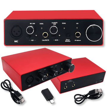 shumee USB avdio vmesnik x2, glasbena kartica, 16BIT 48V 23DB 2VRms zvok kitare
