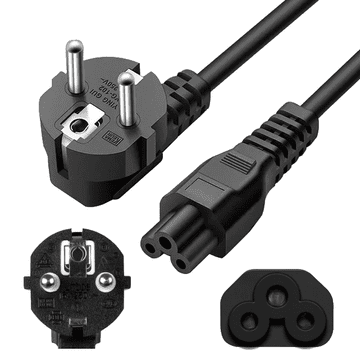 shumee 1,5 m napajalni kabel Cloverleaf, kabel za prenosnik, napajalnik IEC C5