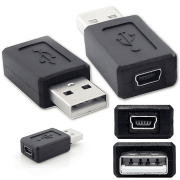 shumee Adapter z moškim USB na ženski mini USB. Vtič za mini USB.