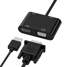 shumee Adapter VGA na HDMI + razdelilnik VGA, večportni adapter, zvezdišče D-Sub + vtičnica