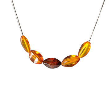 shumee Ogrlica z barvitimi jantarnimi perlicami - Baltic Amber Collier