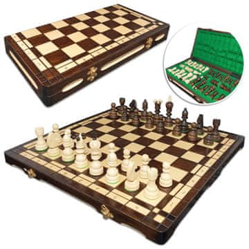 shumee Leseni šahovski set z diamanti, žgan, turnirski, velik, 44 x 44 cm, proizvajalec