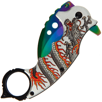 Ngt Anglo Arms Karambit Smok 577 - zložljivi nož z mavričnim rezilom