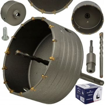 FALON-TECH Luknjača za beton, rezalnik opečnih zidov, krona 125 mm, adapter SDS Plus