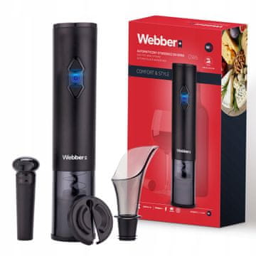 Webber Webber OW6 avtomatski odpirač za vino, električni 4-v-1 USB komplet zamaškov