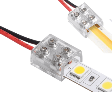 shumee Priključek za LED trakove 8 mm raven priključek za trak, privit na obeh straneh AKS