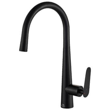 Laveo Pipa za kuhinjsko pomivalno korito Nalda Black, stoječa pipa, 2. razred