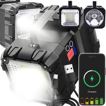 OEM Zmogljiva dvostranska polnilna LED svetilka z USB kablom in polnilnikom
