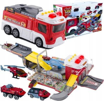 shumee Interaktivni gasilski transporter 2 v 1 garažna gasilska postaja + kovinske vzmeti [LA-038 / LA-057]